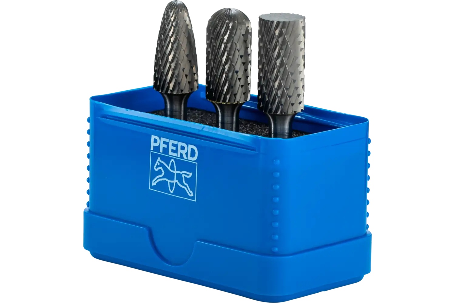 Picture of Pferd Carbide Bur Set 3 Piece Double Cut 1/4" Shank Plastic Case